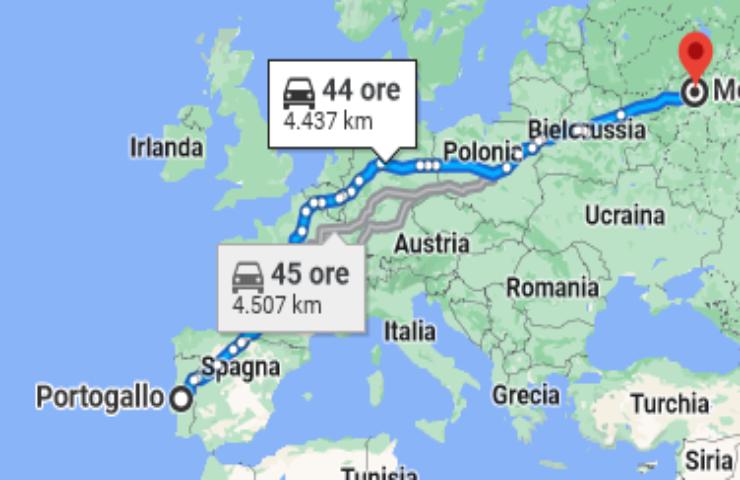 viaggio più lungo Europa